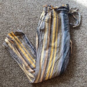 Beachlunchlounge Tie Front Yellow and Grey Pants M